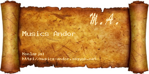 Musics Andor névjegykártya